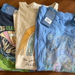Three new with tags life is good T-shirts. Hundred percent cotton. XL. Women’s.